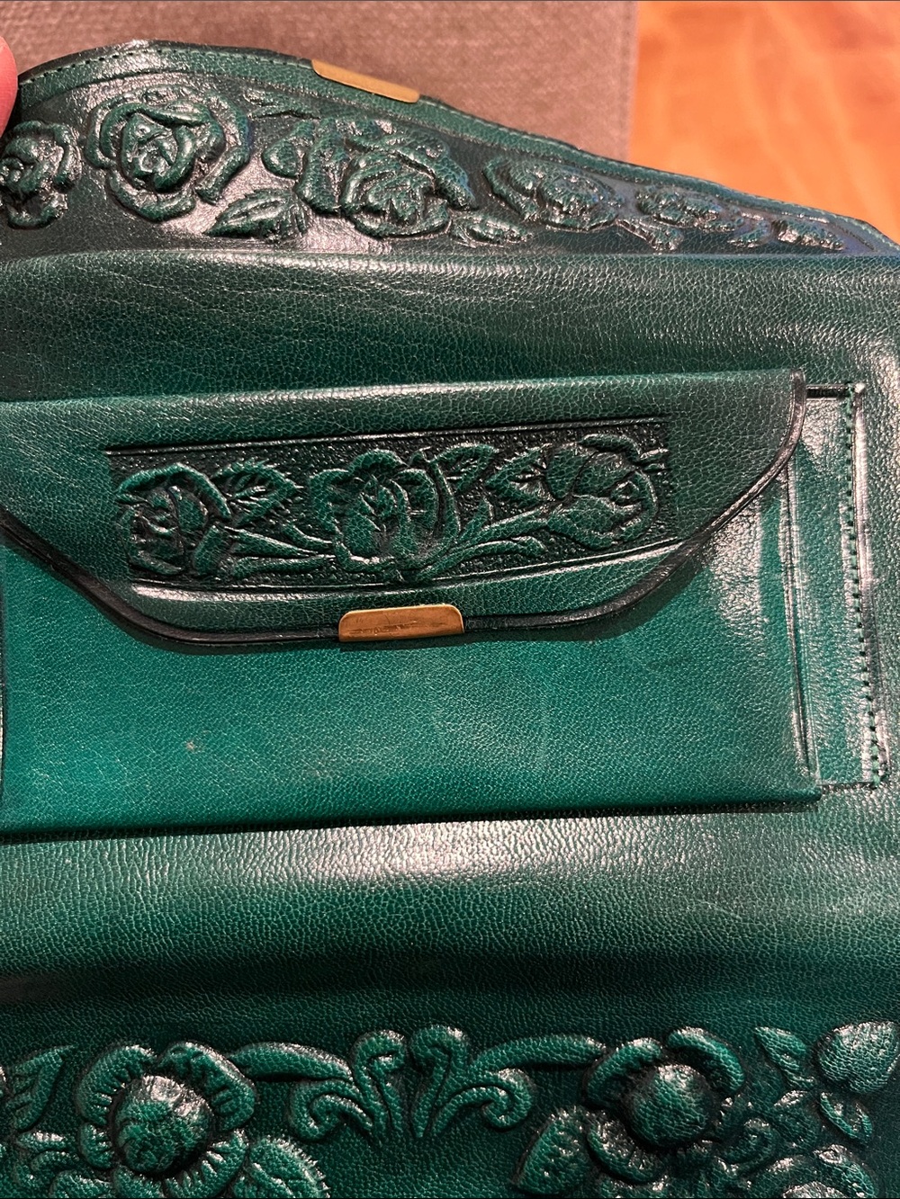 Beautiful green leather wallet - Picture 6 of 6